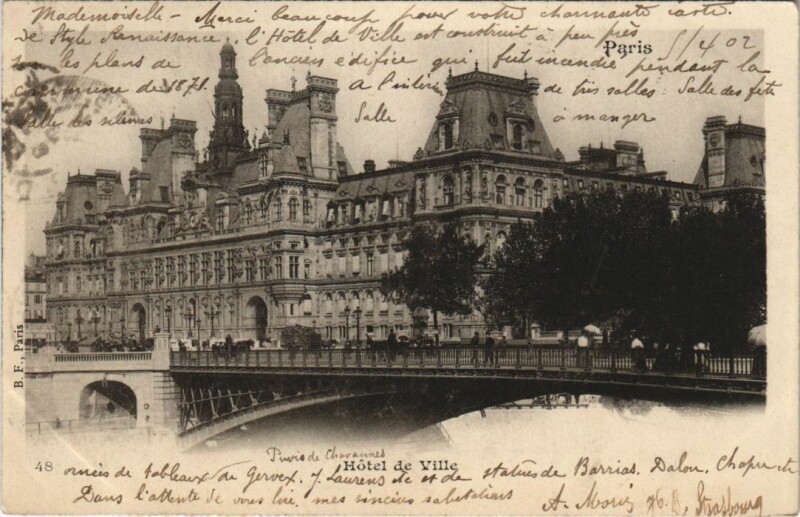 Carte postale ancienne Paris 4e Hotel de Ville