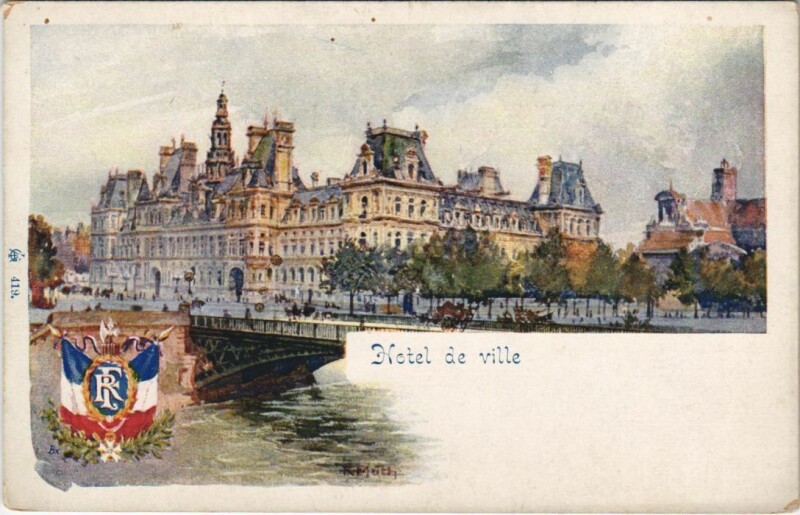 Carte postale ancienne Paris 4e Hotel de Ville