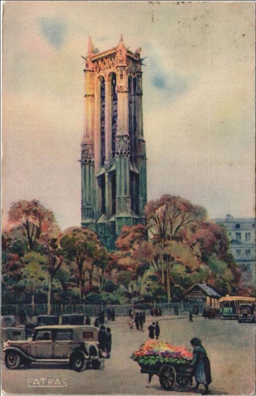 Carte postale ancienne Paris 4e Tour Saint-Jacques