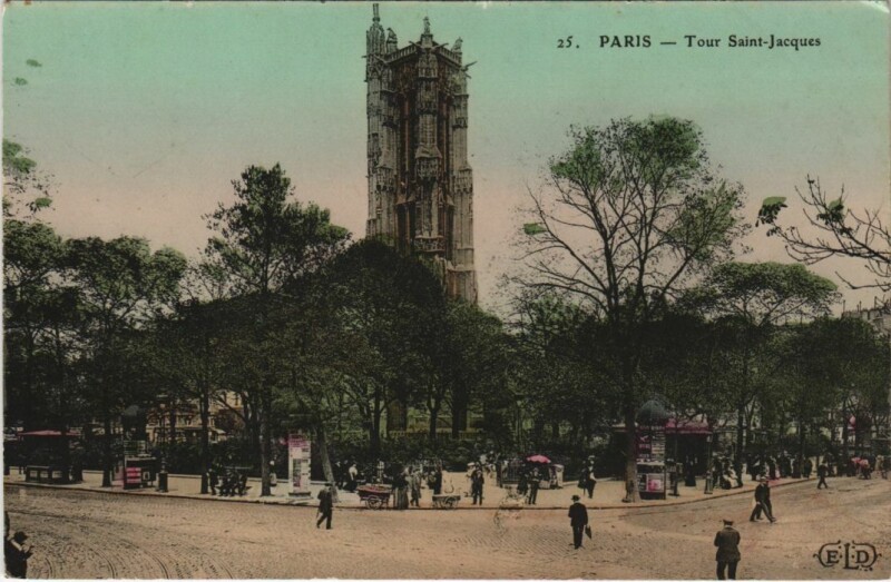 Carte postale ancienne Paris 4e Tour Saint-Jacques