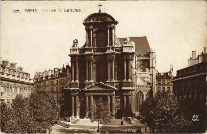 Carte postale ancienne Paris 4e Eglise Saint-gervais