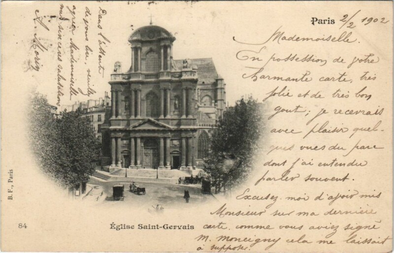 Carte postale ancienne Paris 4e Eglise Saint-gervais
