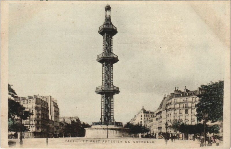 Carte postale ancienne Le Puit artésien de Grenelle à Paris 15e