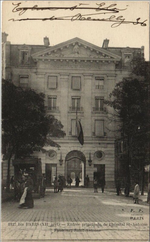 Carte postale ancienne Paris 12e Fg Saint-Antoine Hopital Saint-Antoine