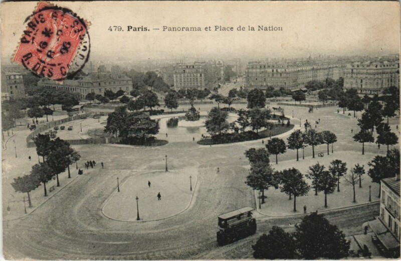 Carte postale ancienne Paris 12e Place de la nation Panorama