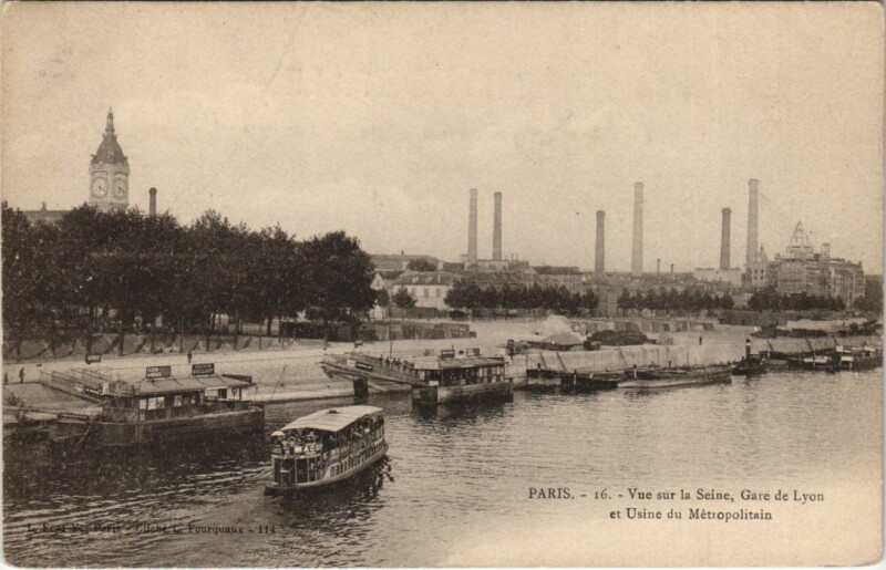 Carte postale ancienne Paris 12e Usine du Métropolitain