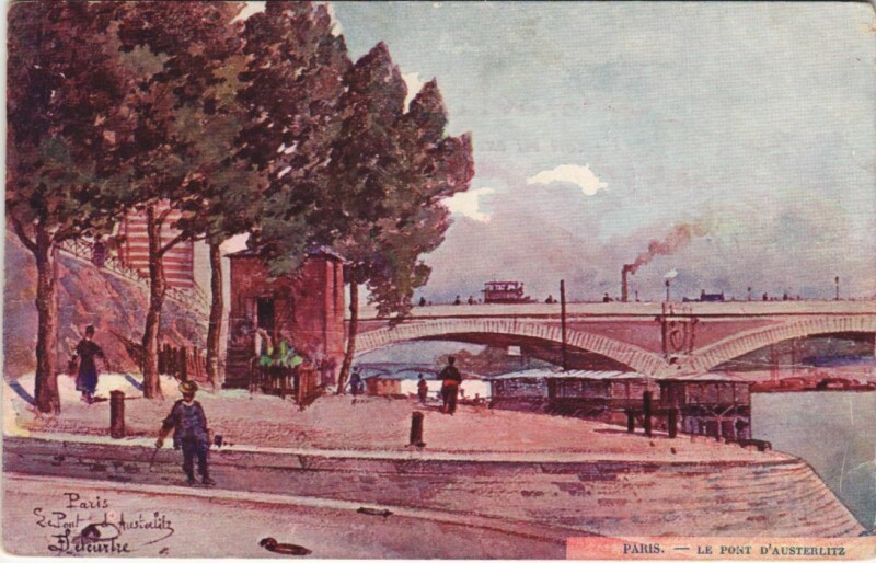 Carte postale ancienne Le Pont d'Austerlitz à Paris 4e