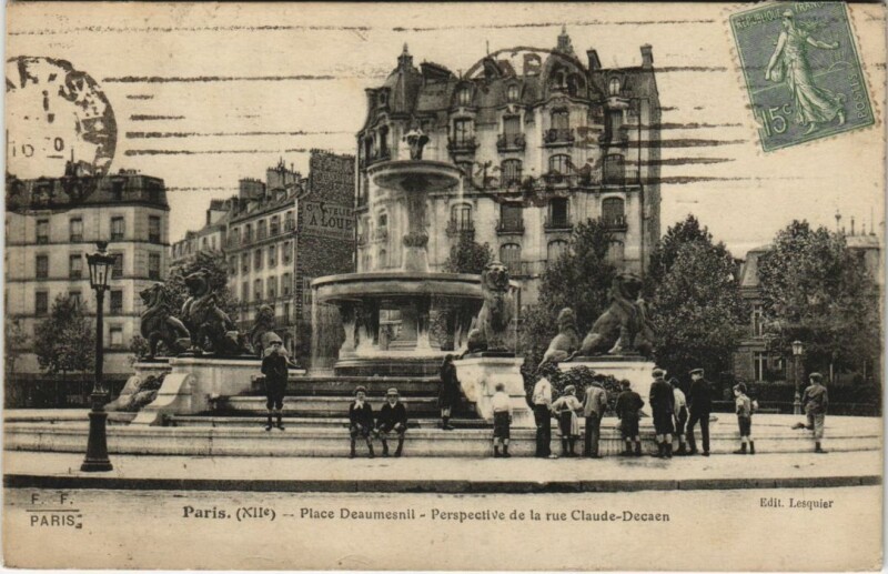 Carte postale ancienne Place Daumesnil - Perspective de la rue Claude-Decaen à Paris 12e