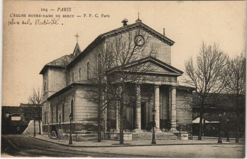 Carte postale ancienne Eglise Notre-Dame de Bercy à Paris 12e
