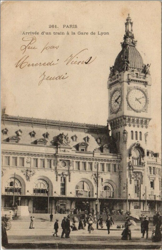 Carte postale ancienne Paris 12e Gare de Lyon