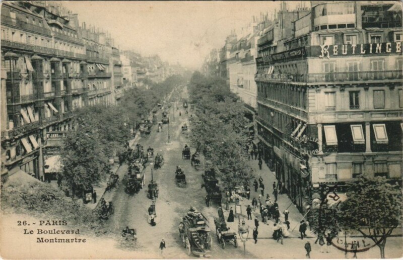 Carte postale ancienne Paris 9e Les Grands Boulevards