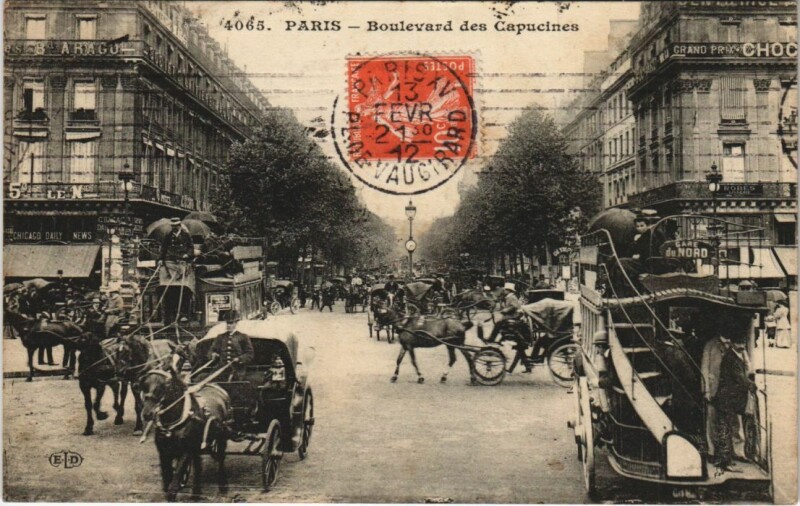 Carte postale ancienne Paris 9e Les Grands Boulevards