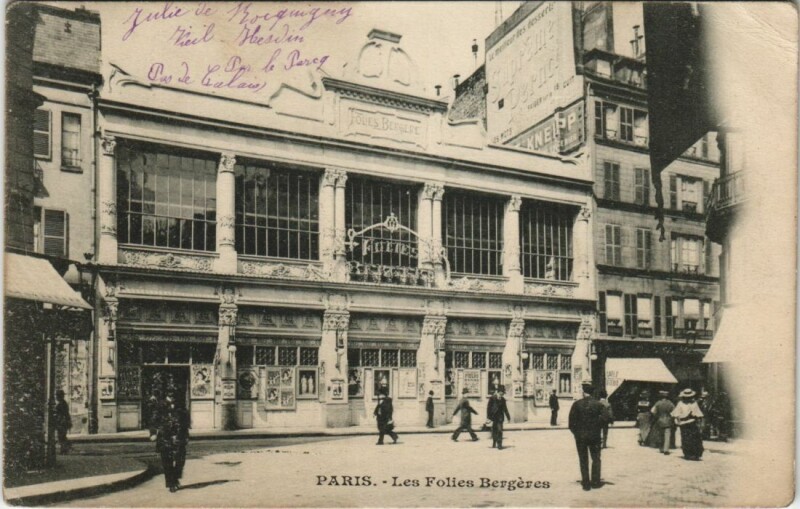 Carte postale ancienne Les Folies Bergères à Paris 9e