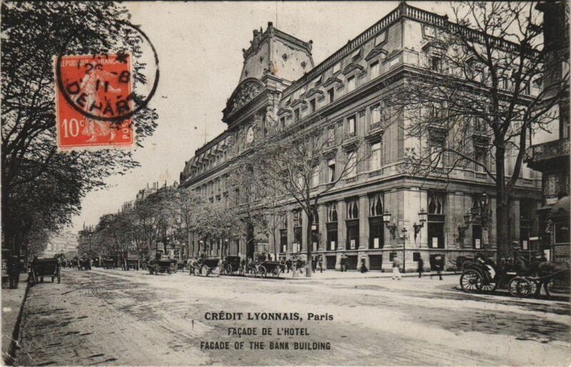 Carte postale ancienne Paris 2e Crédit Lyonnais