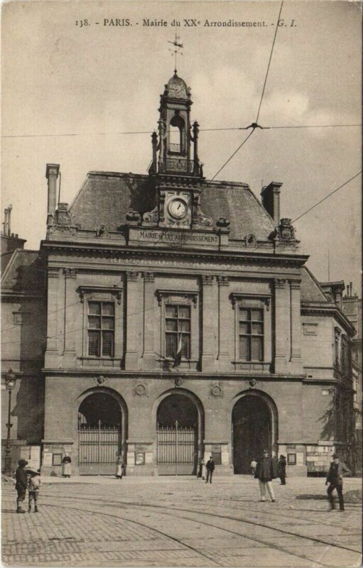 Carte postale ancienne Paris 20e Le Mairie