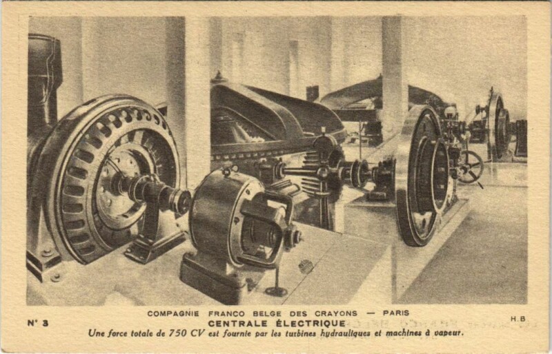 Carte postale ancienne Paris Companie Franco Belge des Crayons Centrale Electrique à Buzet-sur-Baïse