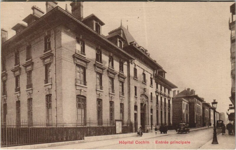 Carte postale ancienne Hôpital Cochin - Entrée principale à Paris 14e