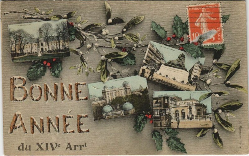 Carte postale ancienne Paris 14e Bonne Année