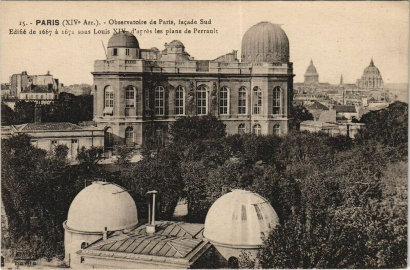Carte postale ancienne Observatoire de Paris - Vue Générale - Façade Sud à Paris 14e