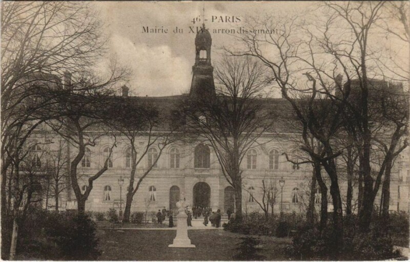 Carte postale ancienne Mairie du XIVe arrondissement à Paris 14e
