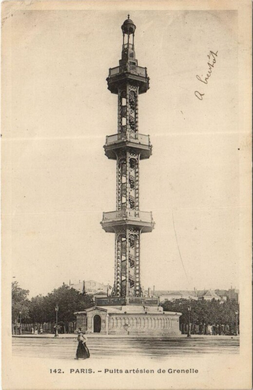 Carte postale ancienne Puits Artésien de Grenelle à Paris 15e