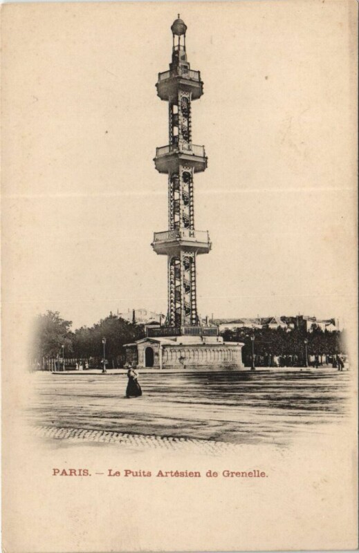 Carte postale ancienne Le Puits Artésien de Grenelle à Paris 7e