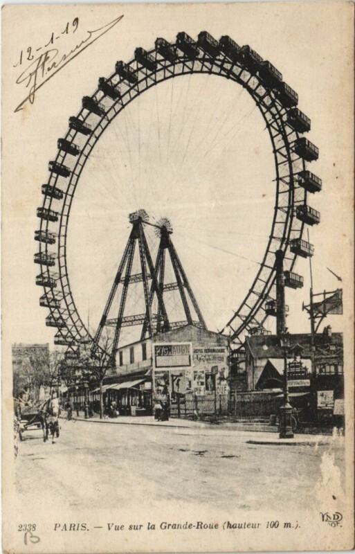 Carte postale ancienne Vue sur la Grande Roue à Paris 15e