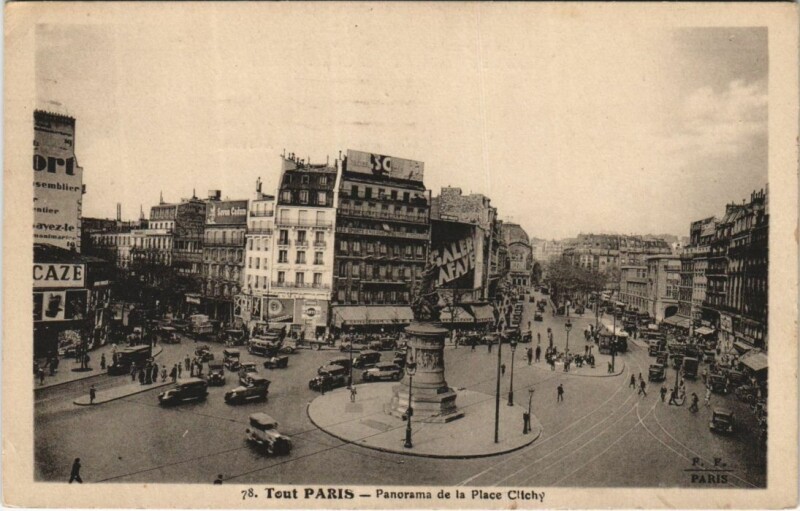Carte postale ancienne Paris 17e Place Clichy
