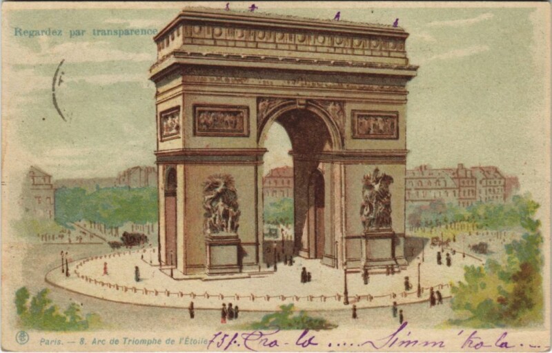 Carte postale ancienne Arc de Triomphe de l'Etoile à Paris 8e