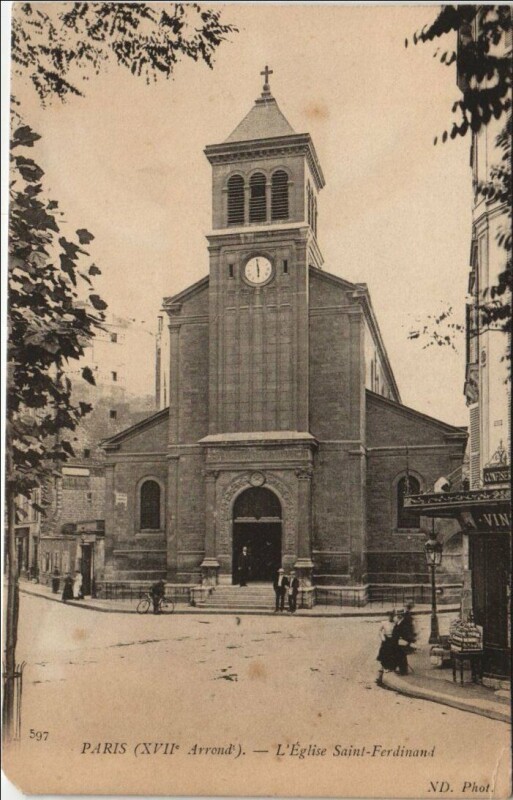 Carte postale ancienne L'Eglise Saint-Ferdinand à Paris 17e