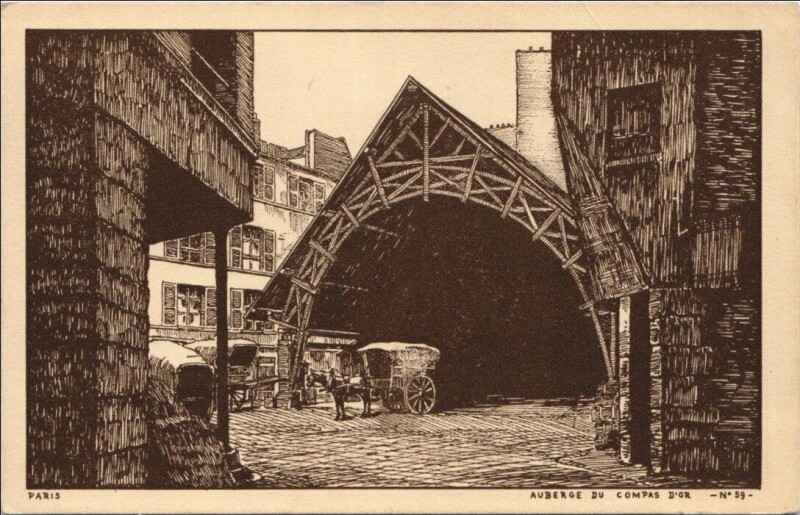 Carte postale ancienne Paris 10e Auberge du Compas d'Or