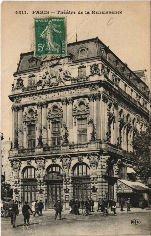 Carte postale ancienne Paris 10e Théatre de la Renaissance