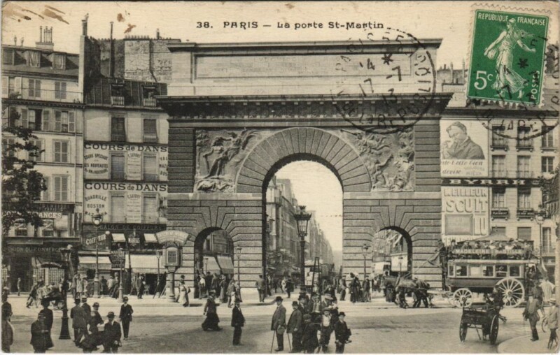 Carte postale ancienne Paris 10e Porte Saint-Martin