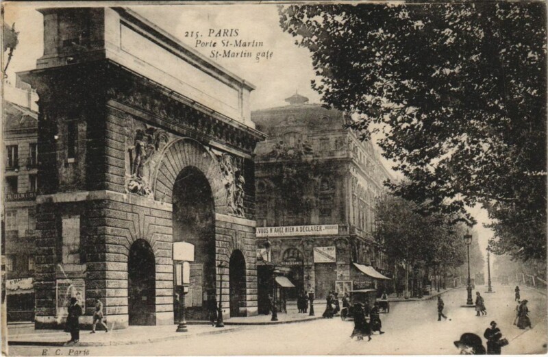 Carte postale ancienne Paris 10e Porte Saint-Martin