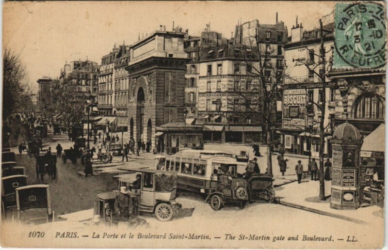 Carte postale ancienne Paris 10e Porte Saint-Martin
