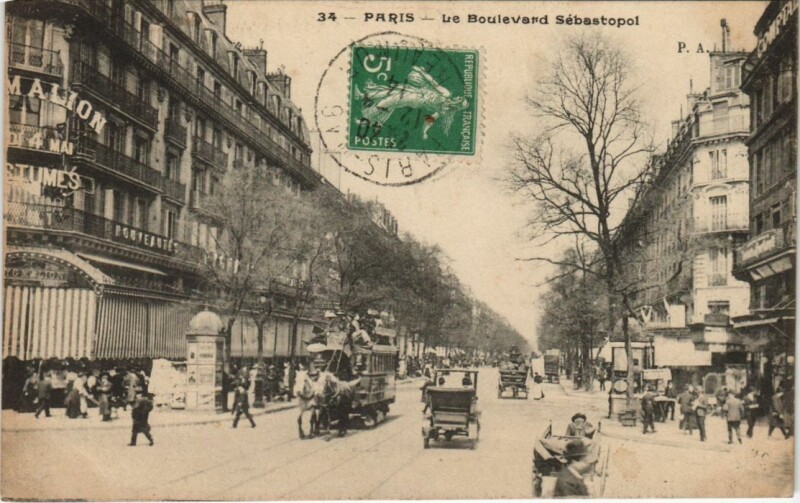 Carte postale ancienne Paris 10e Boulevard Sébastopol