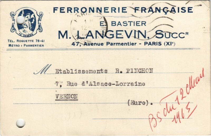 Carte postale ancienne Paris 11e 47, Avenue Parmentier