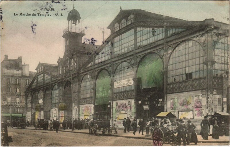 Carte postale ancienne Paris 3e marché du temple