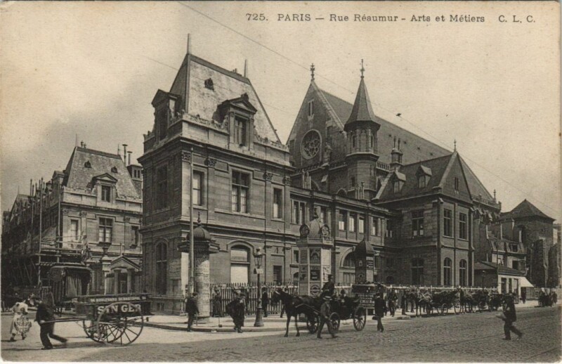 Carte postale ancienne Paris 3e Rue Réaumur Arts et Métiers à Réau