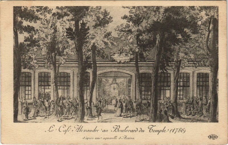 Carte postale ancienne Paris 3e Bd du temple Café Alexandre