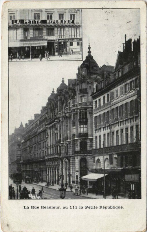 Carte postale ancienne Paris 2e 111, Rue Réaumur La Petite République à Réau