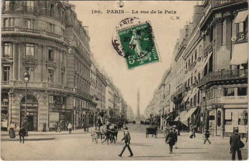 Carte postale ancienne Paris 2e Rue de la Paix