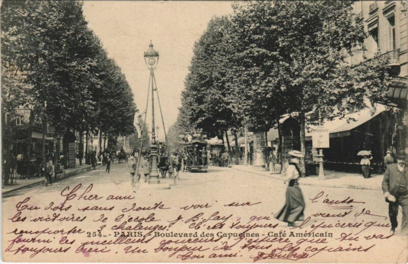 Carte postale ancienne Paris 2e Boulevard des Capucines