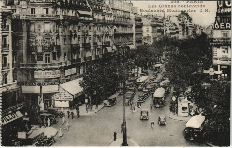 Carte postale ancienne Paris 2e Boulevard Montmartre