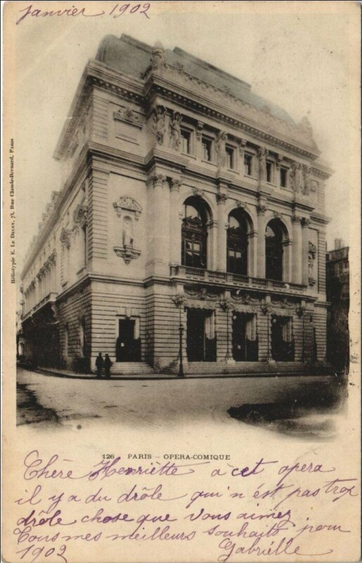 Carte postale ancienne Paris 2e Opéra Comique