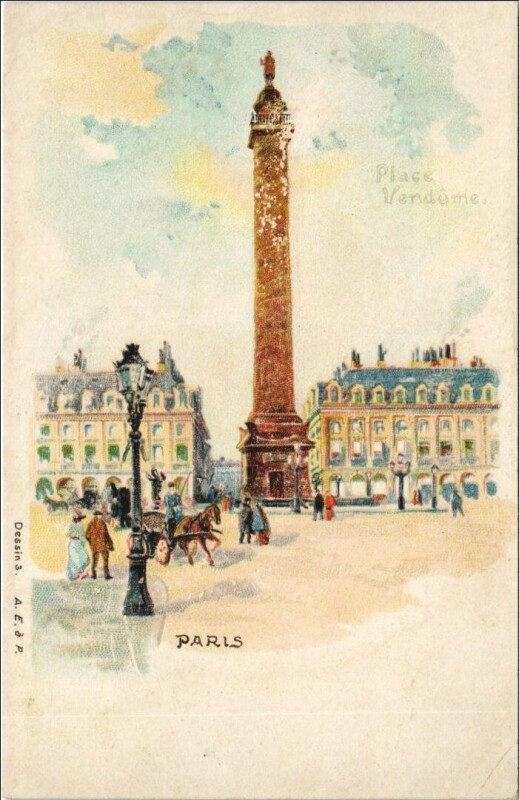 Carte postale ancienne Paris 2e Place vendome