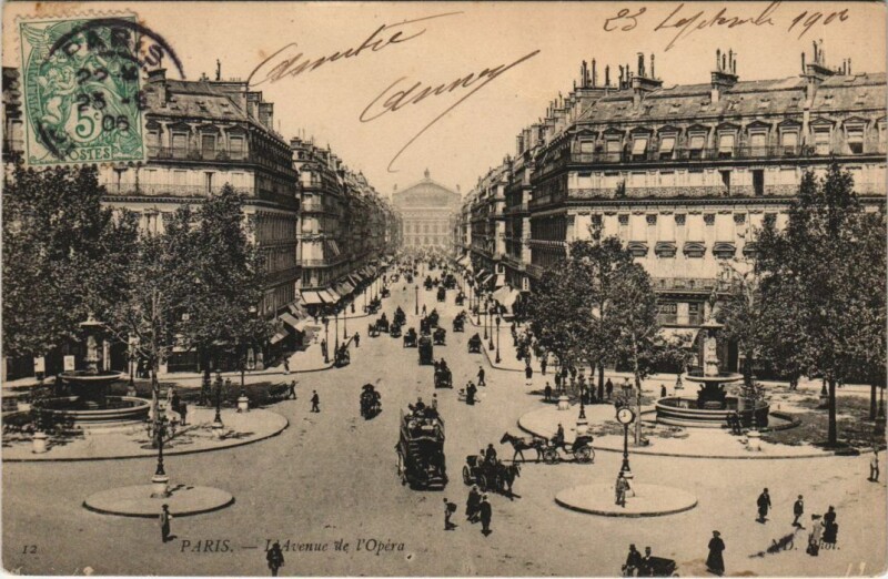 Carte postale ancienne Paris 2e Avenue de l'Opéra