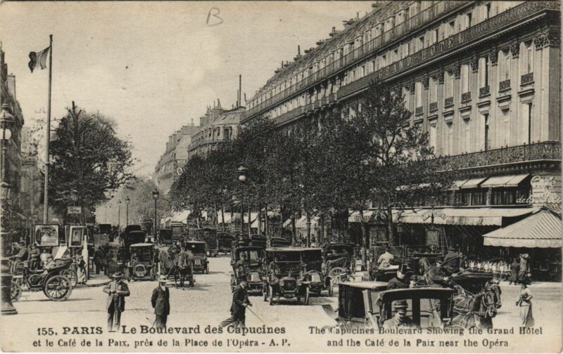 Carte postale ancienne Paris 2e Boulevard des Capucines