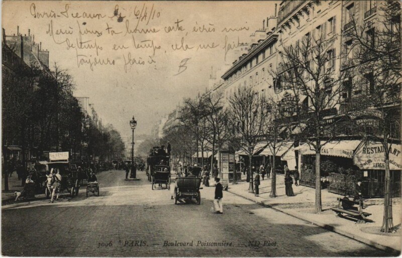 Carte postale ancienne Paris 2e Boulevard Poissonniere