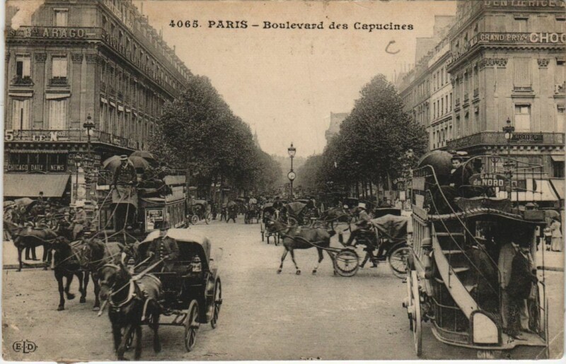 Carte postale ancienne Paris 2e Boulevard des Capucines